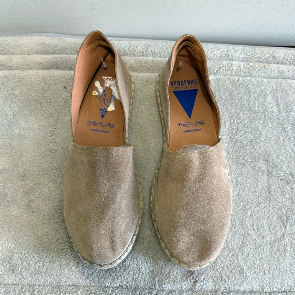 Verbenas Carmen Espadrilles Flats Women's Size EU 42 US‎ 11.5 Tan Beige Suede
